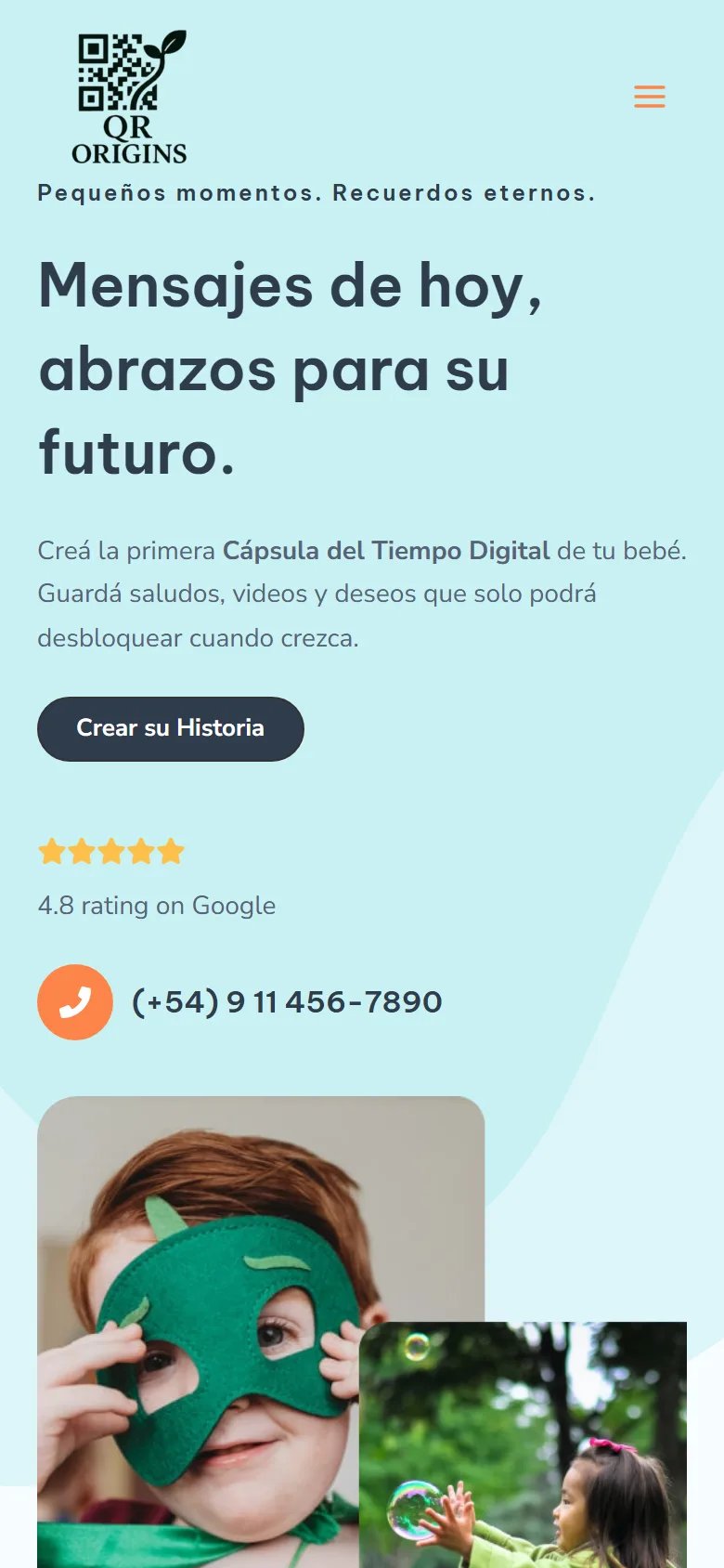 QR Origins en el teléfono