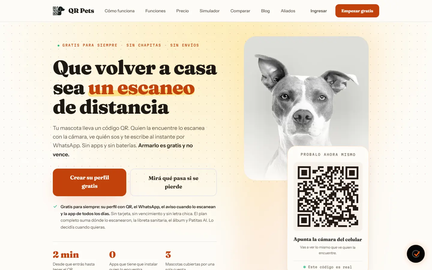 QR Pets en escritorio